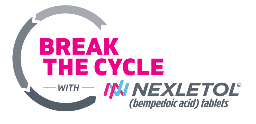 LOWERING BAD CHOLESTEROL can be a never-ending cycle. break the cycle with nexletol (bempedoic acid) tablets