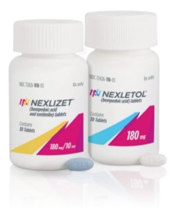 a bottle of NEXLIZET and NEXLETOL next to each other